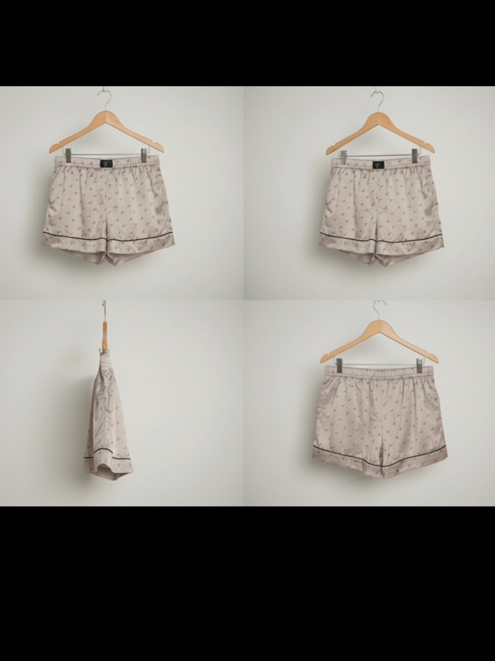 Victoria’s Secret Satin Logo Pajama Shorts Champagne Pink Medium